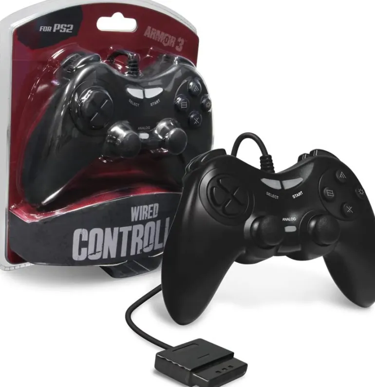 Armor3 Black Wired PS2 Game Controller - PS2