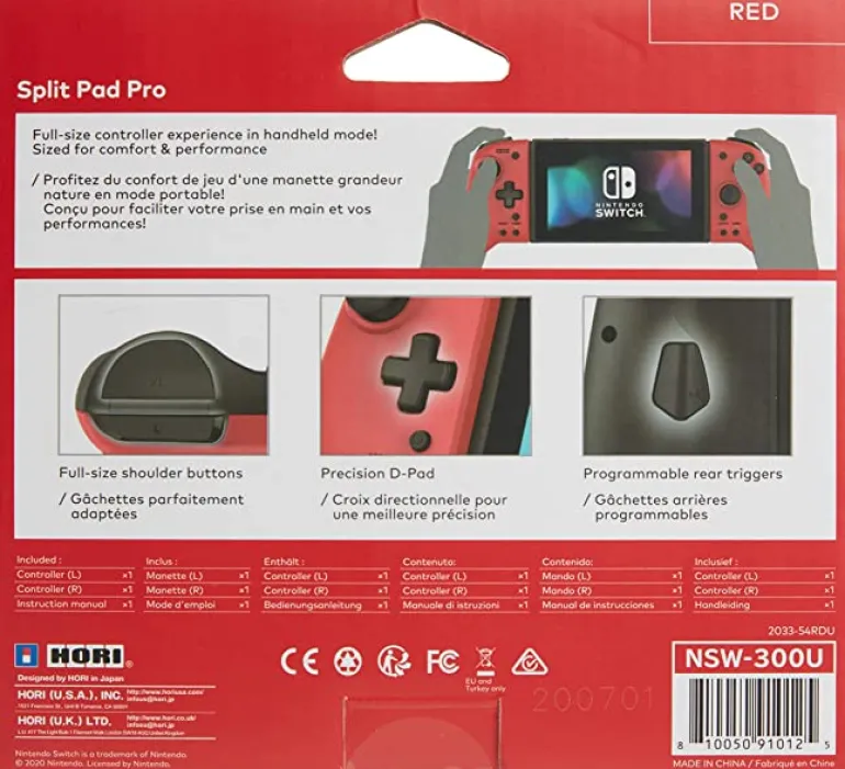 HORI SPLIT PAD PRO (RED) - SWITCH