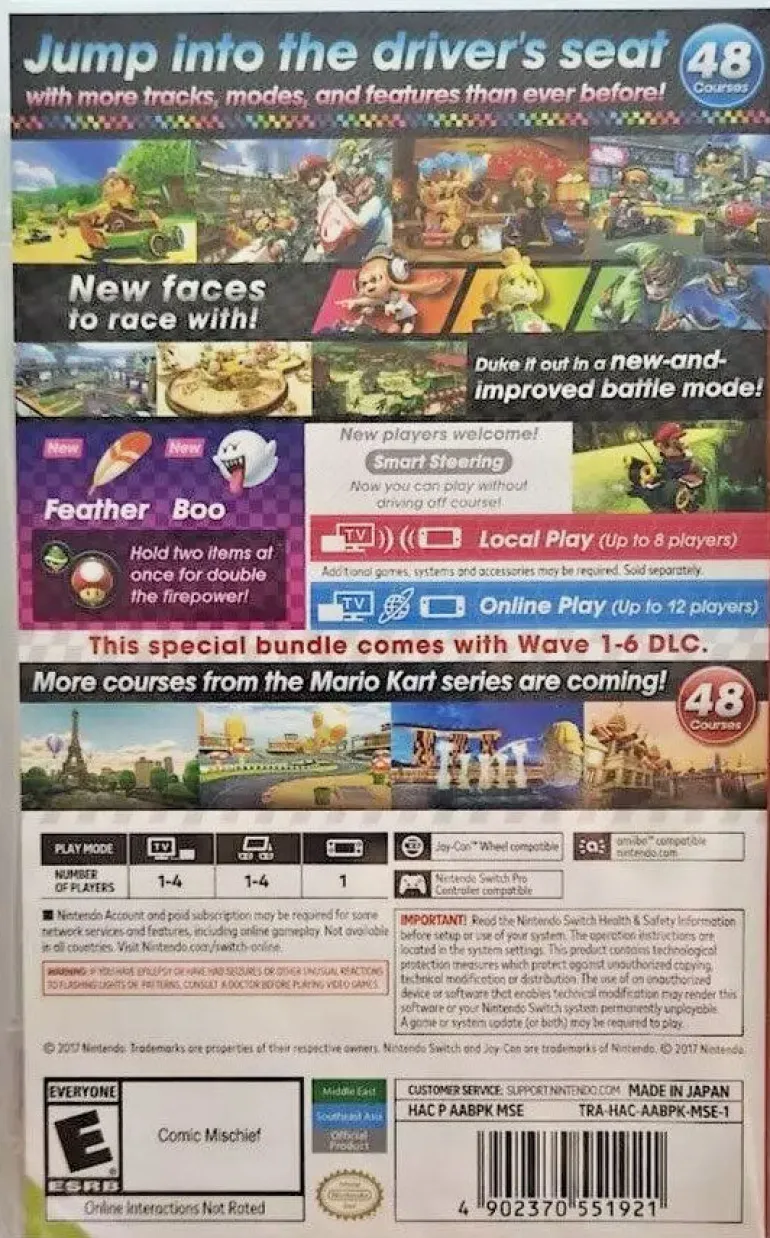 Mario Kart 8 Deluxe + Booster Course Pass (MSE Import) - Nintendo Switch (FREE SHIPPING)