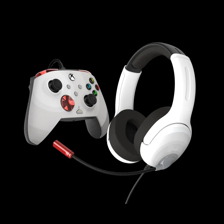 PDP - AIRLITE WIRED HEADSET & REMATCH WIRED CONTROLLER BUNDLE FOR XBOX SERIES X: RADIAL WHITE