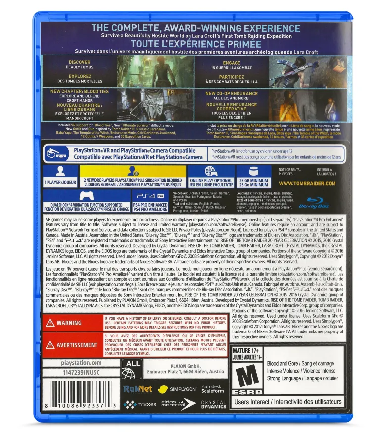 Rise of the Tomb Raider : 20 Year Celebration - Playstation 4